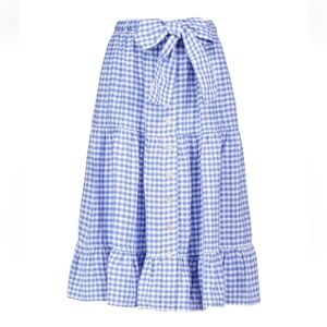 Polo Ralph Lauren Gingham Linen Tiered Skirt Size 2